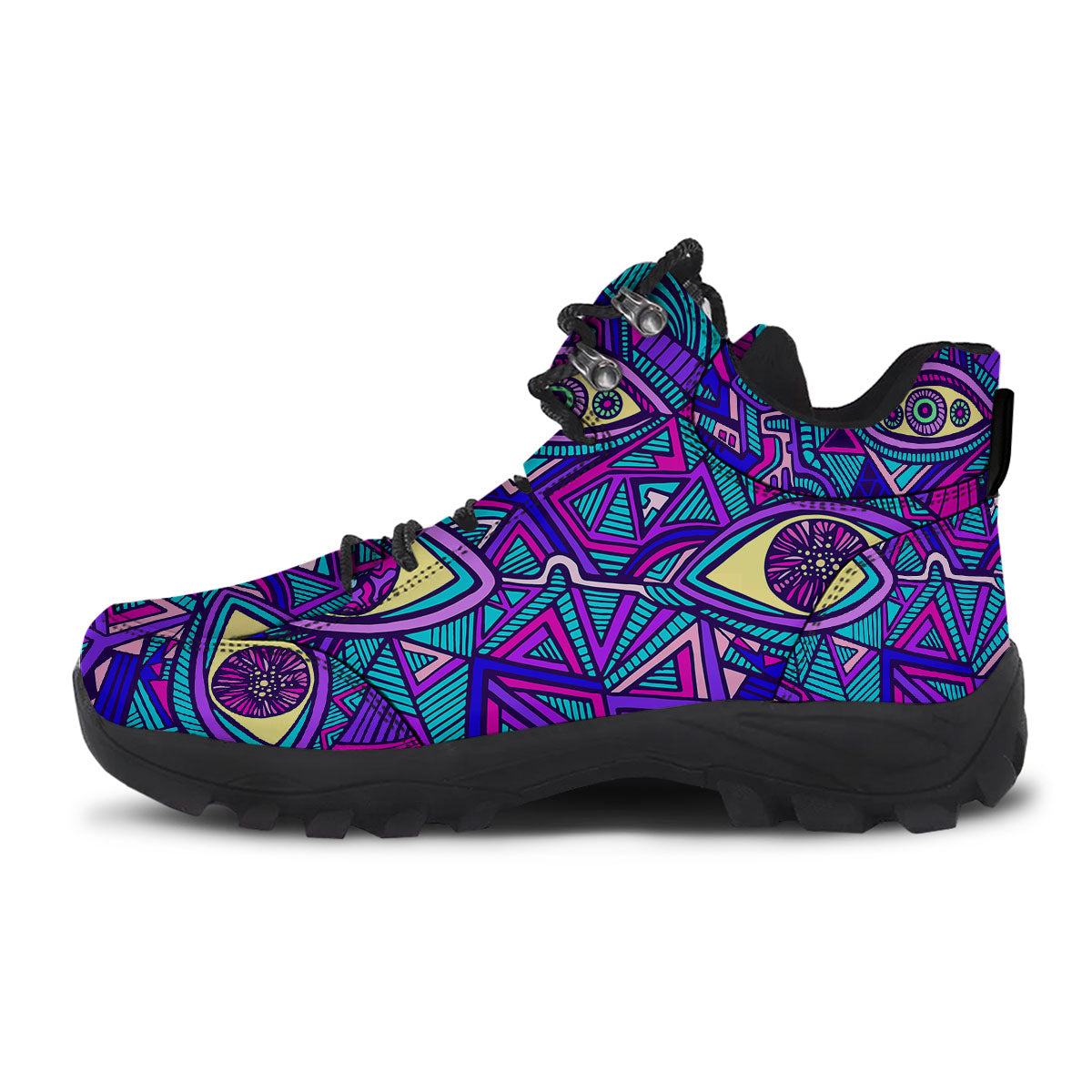 Trippy Ethnic Psychedelic Print Hiking Shoes-grizzshop