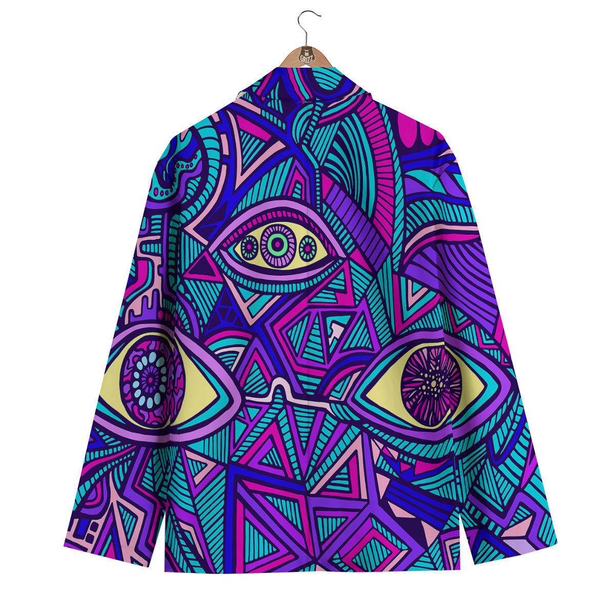 Trippy Ethnic Psychedelic Print Men's Blazer-grizzshop