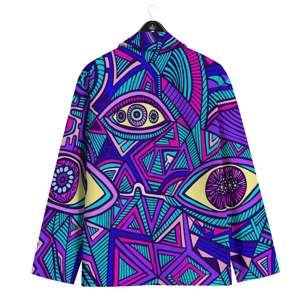 Trippy Ethnic Psychedelic Print Men's Sport Coat-grizzshop