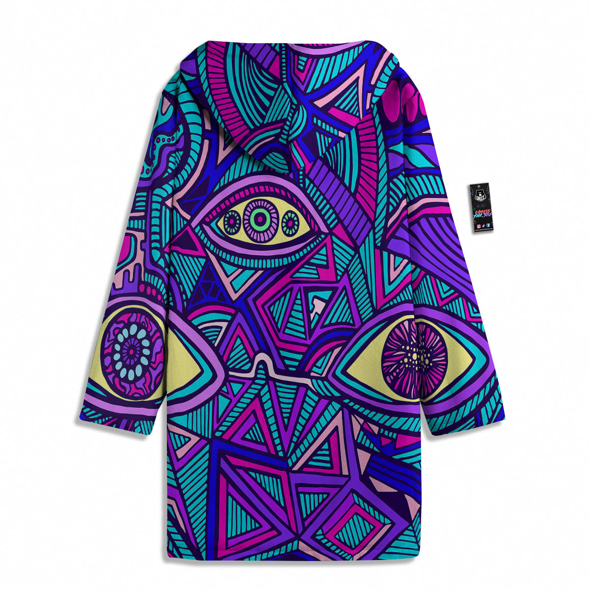 Trippy Ethnic Psychedelic Print Men's Windbreaker Jacket-grizzshop