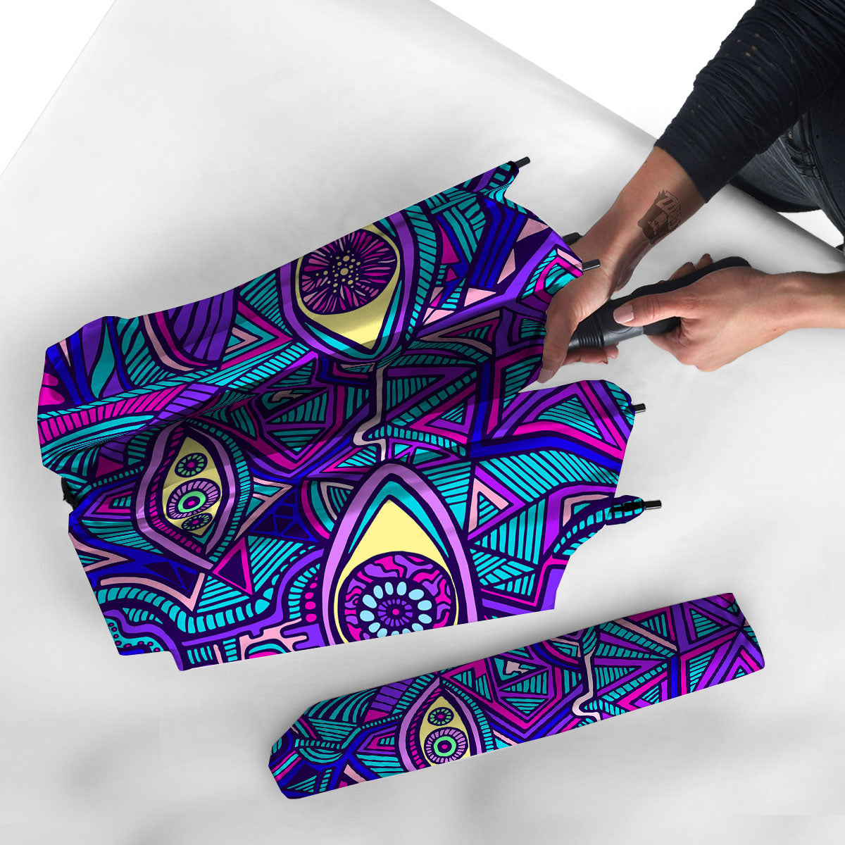 Trippy Ethnic Psychedelic Print Umbrella-grizzshop