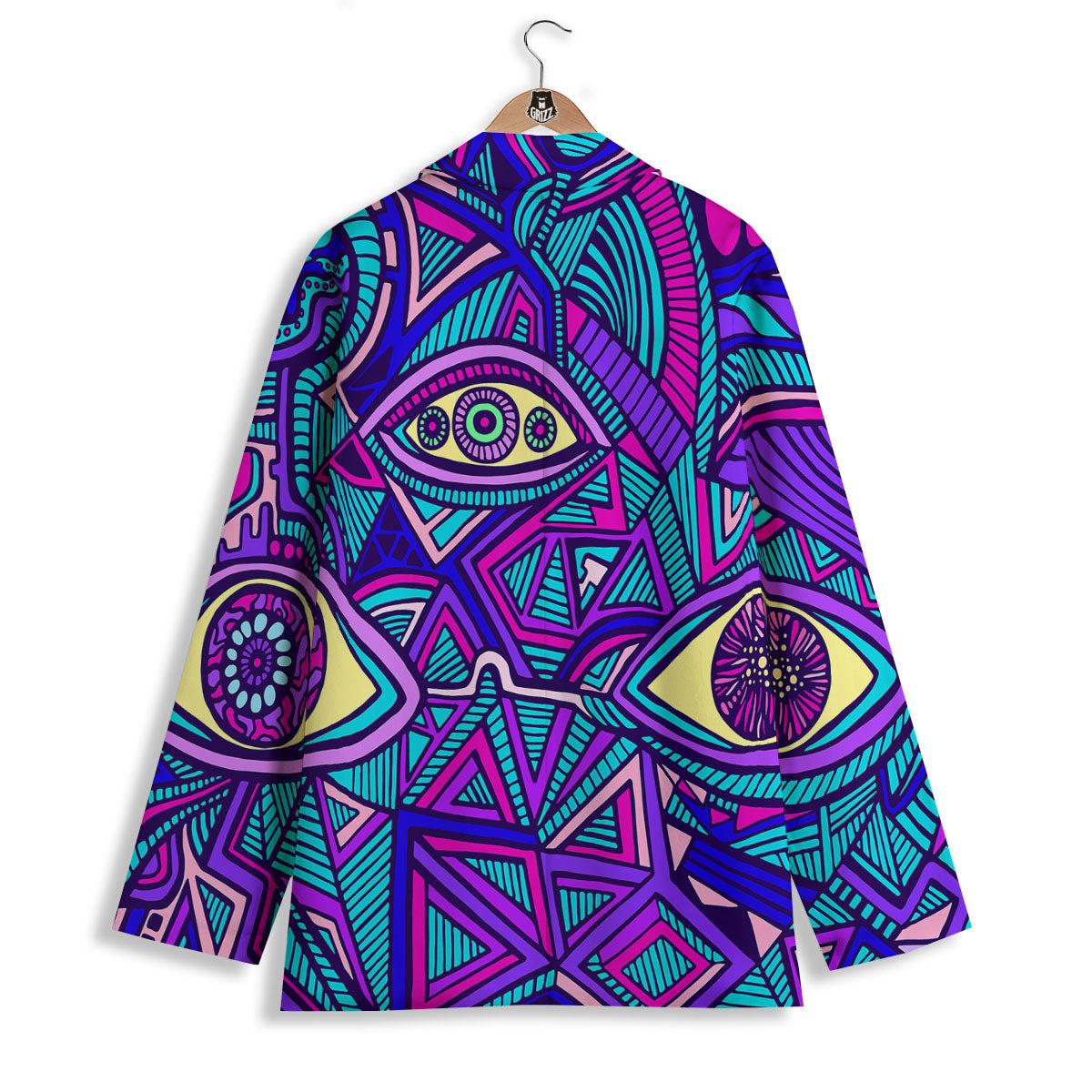 Trippy Ethnic Psychedelic Print Women's Blazer-grizzshop