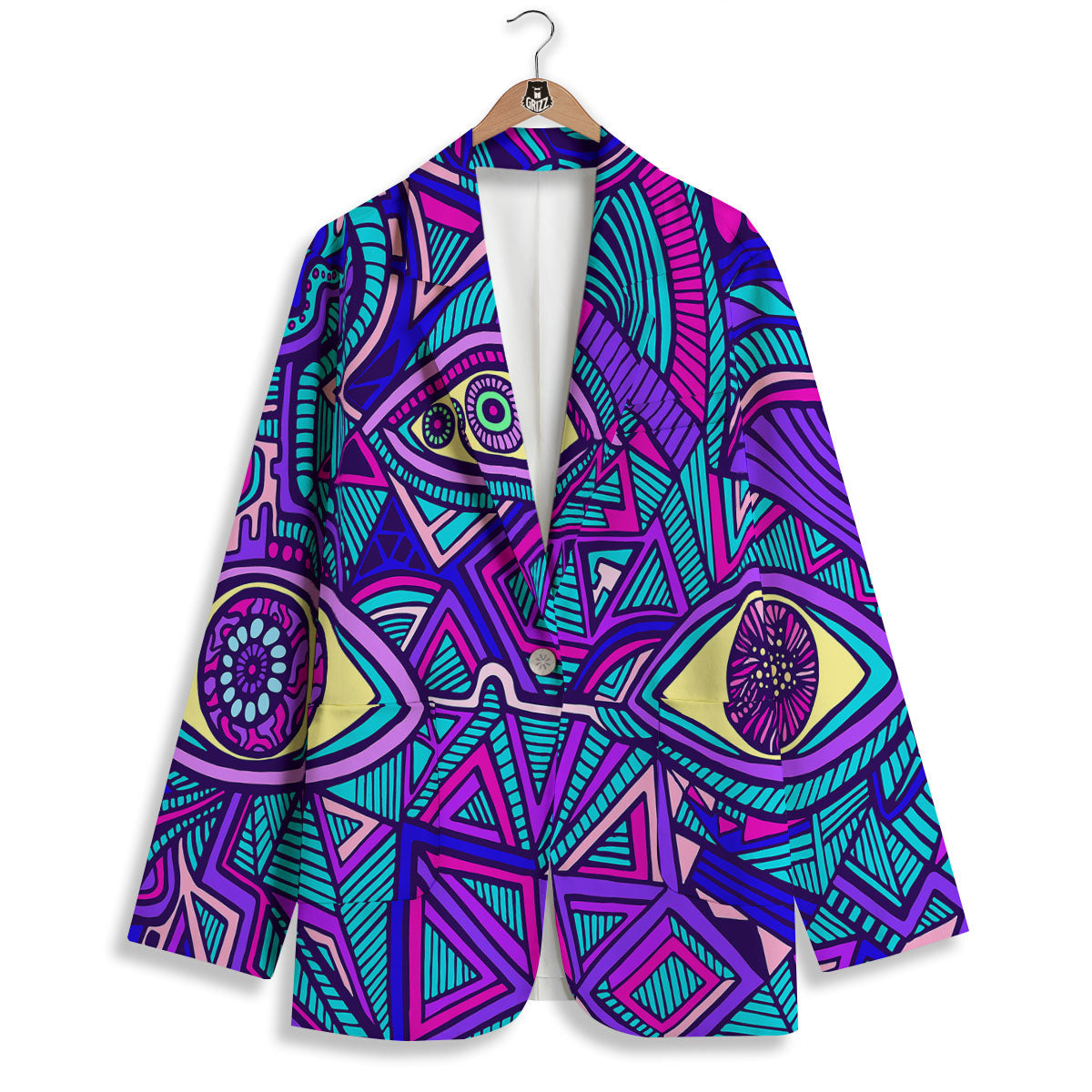 Trippy Ethnic Psychedelic Print Women's Blazer-grizzshop