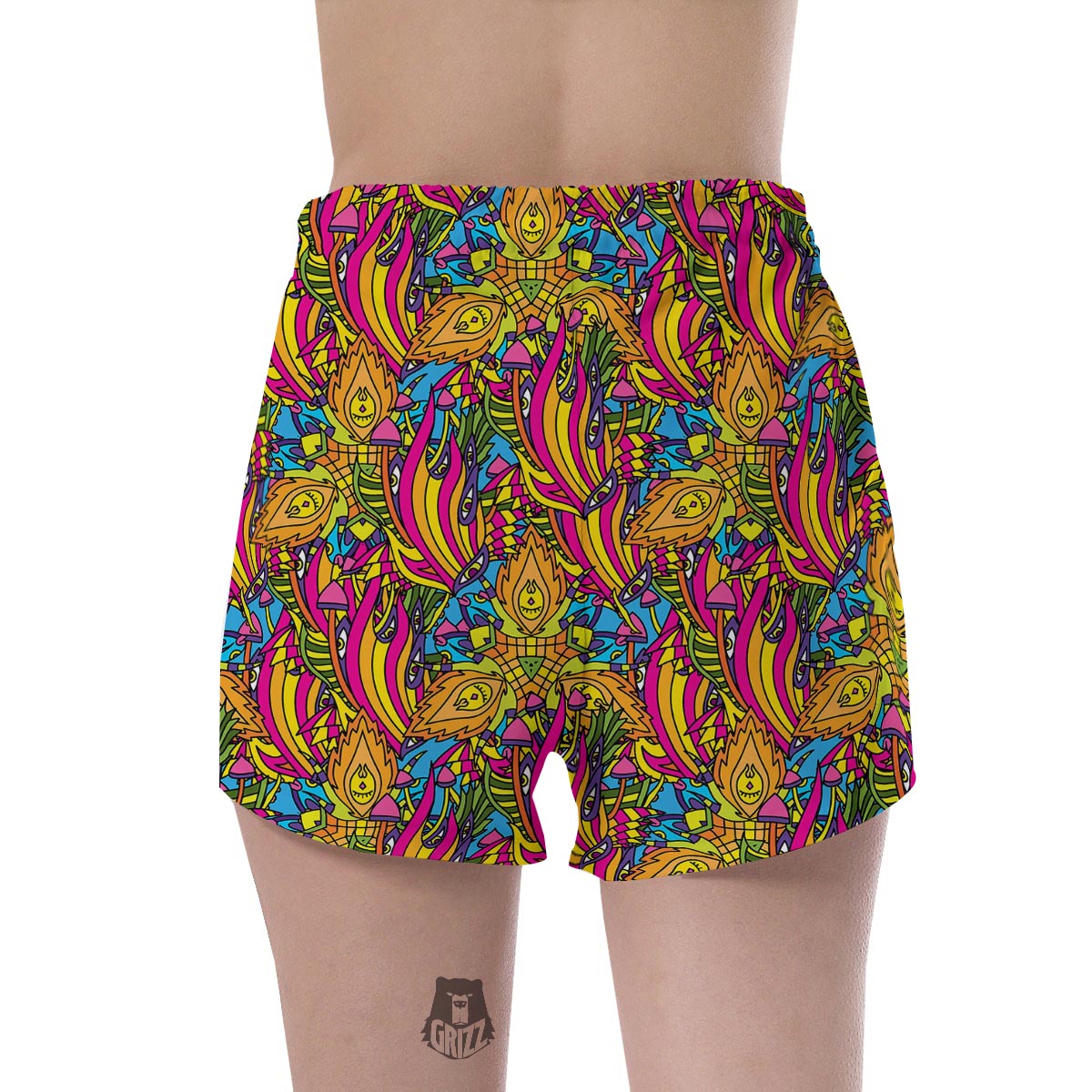 Trippy Hippie Flame Psychedelic Women's Shorts-grizzshop