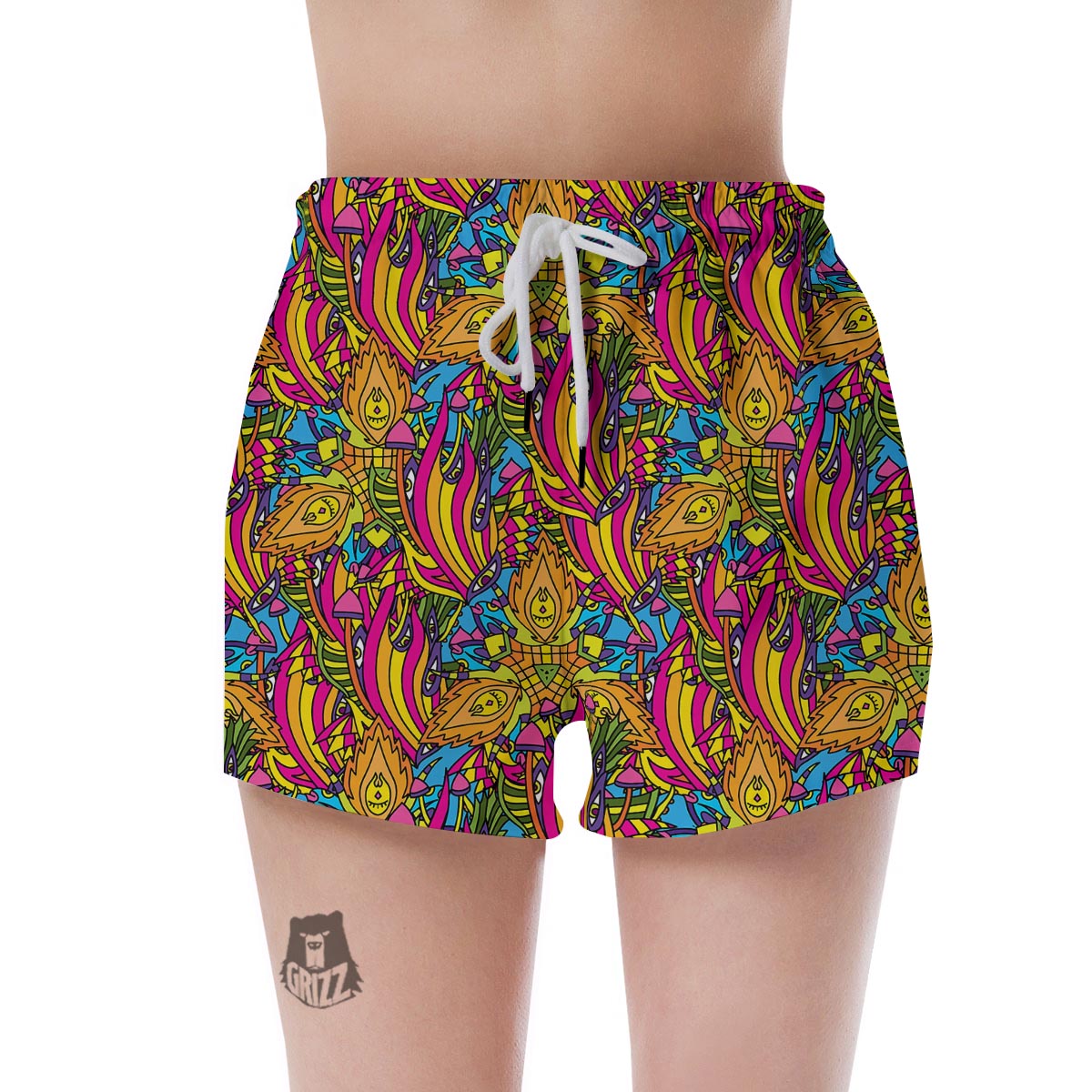 Trippy Hippie Flame Psychedelic Women's Shorts-grizzshop