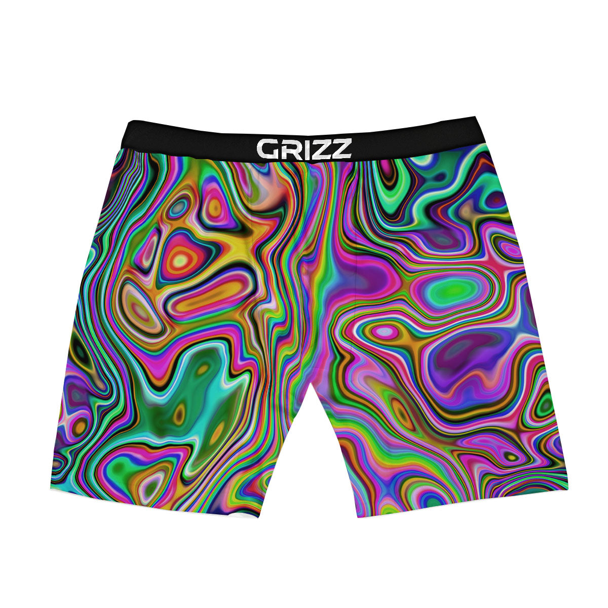 Trippy Liquid Holographic Print Boxer Briefs-grizzshop