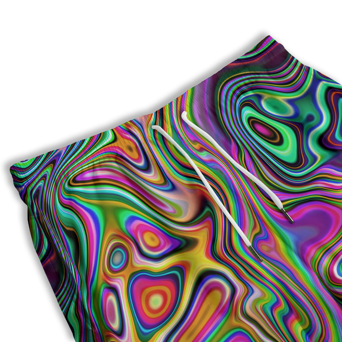 Trippy Liquid Holographic Print Men's Athletic Shorts