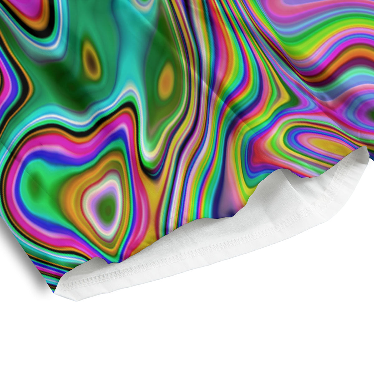 Trippy Liquid Holographic Print Men's Athletic Shorts