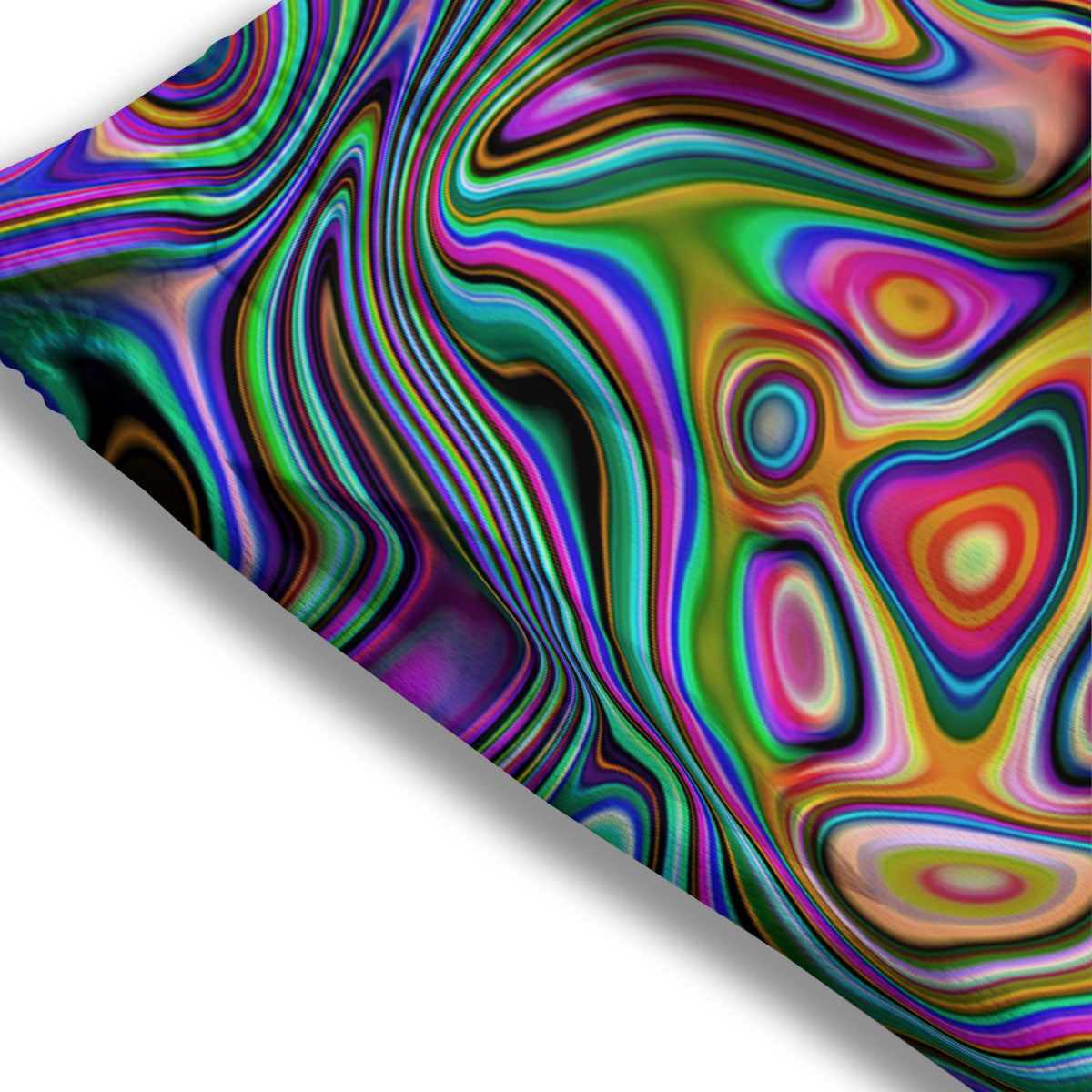 Trippy Liquid Holographic Print Mesh Shorts