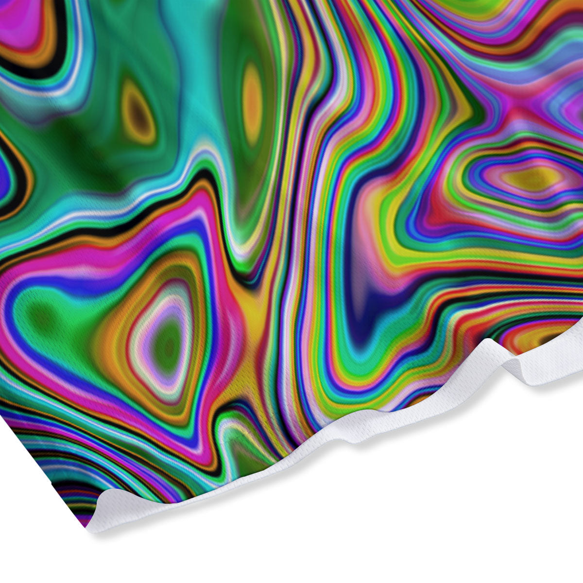 Trippy Liquid Holographic Print Mesh Shorts