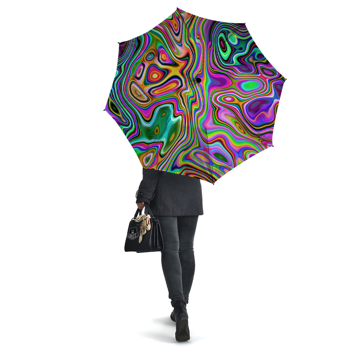 Trippy Liquid Holographic Print Umbrella-grizzshop