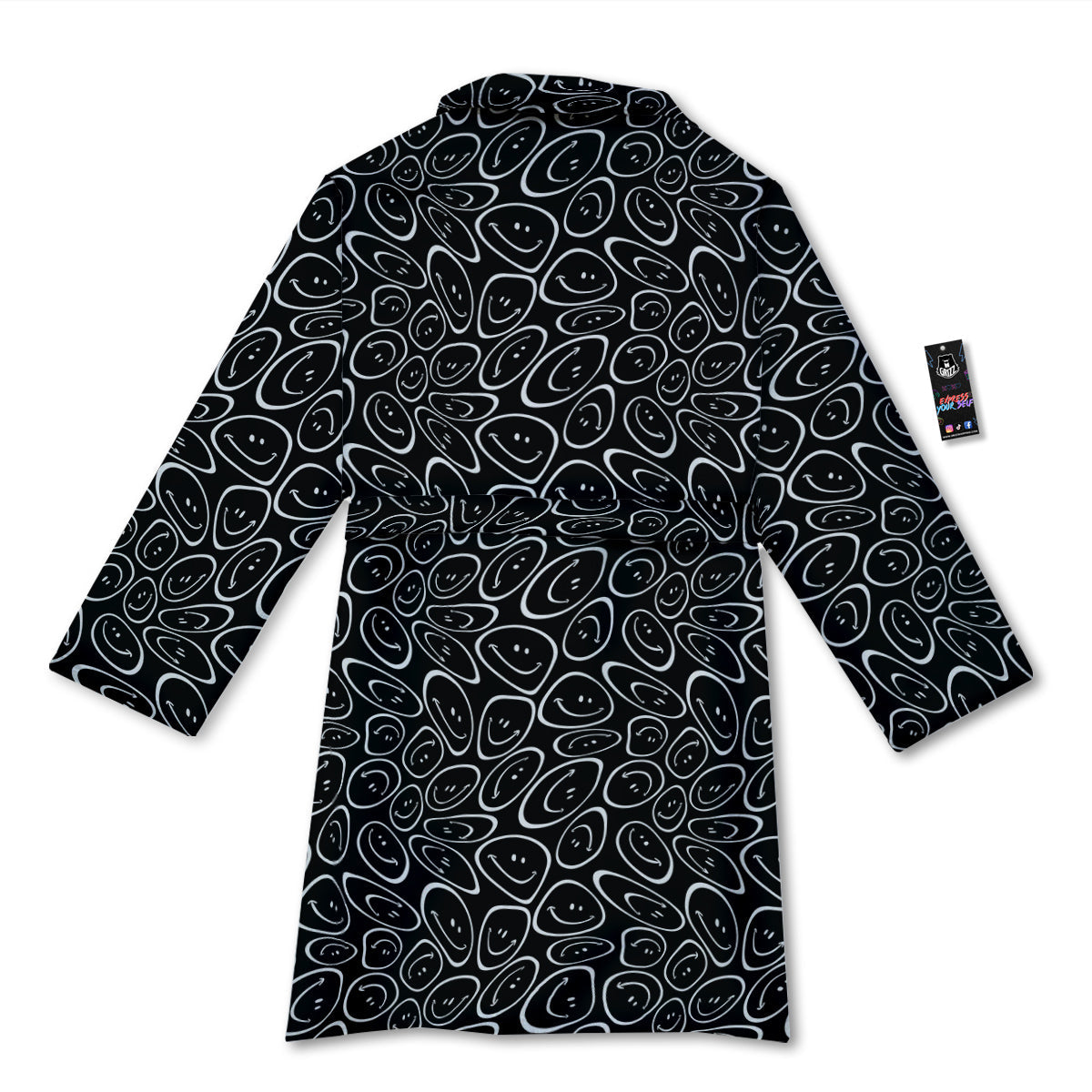 Trippy Psychedelic Dark Print Bathrobe-grizzshop