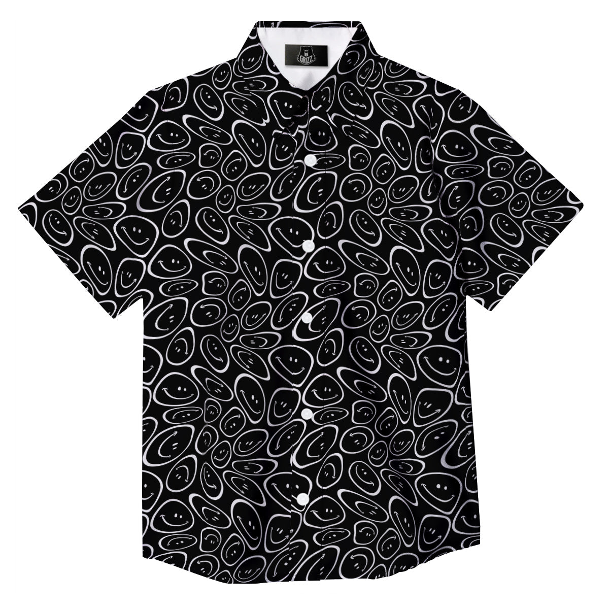 Trippy Psychedelic Dark Print Button Up Shirt-grizzshop