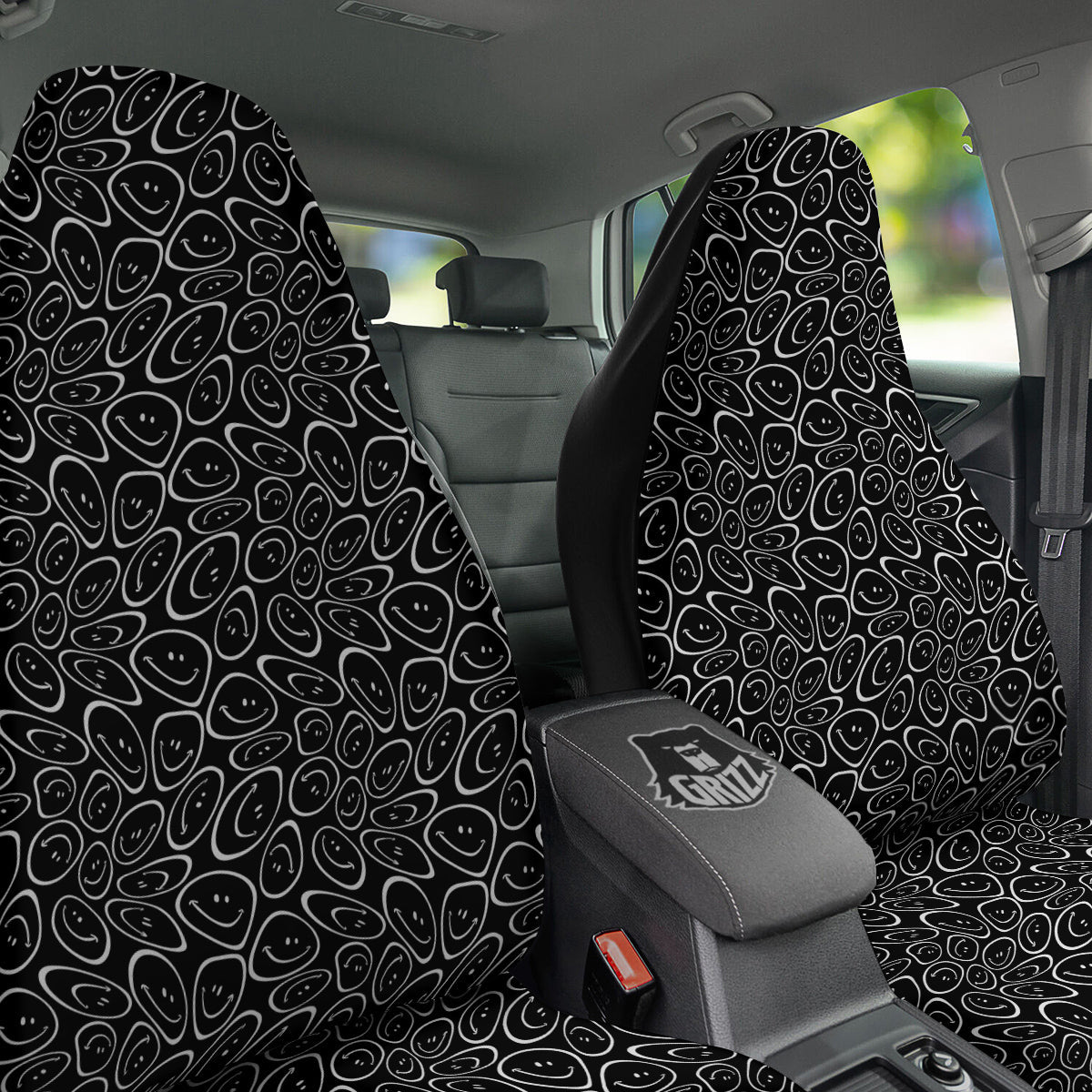 Trippy Psychedelic Dark Print Car Seat Covers-grizzshop
