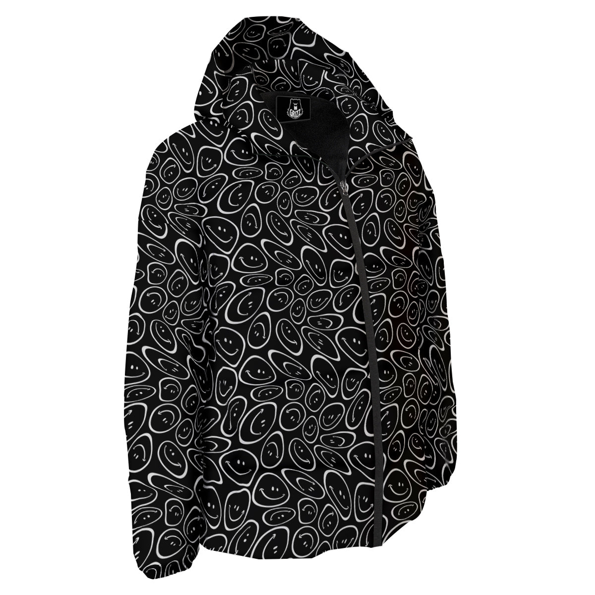 Trippy Psychedelic Dark Print Down Jacket-grizzshop