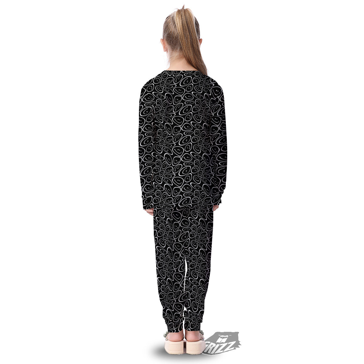 Trippy Psychedelic Dark Print Kid's Pajamas-grizzshop