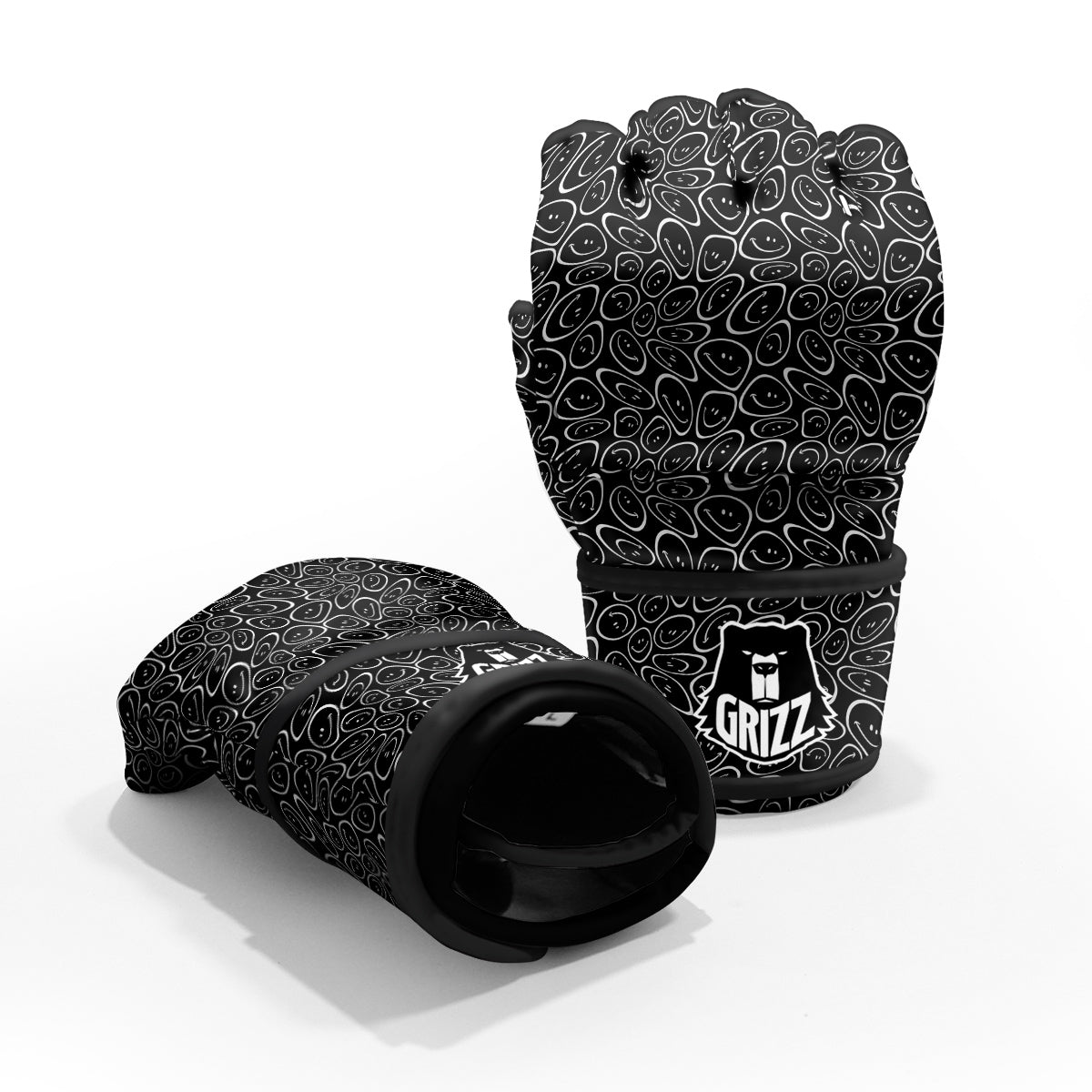 Trippy Psychedelic Dark Print MMA Gloves-grizzshop