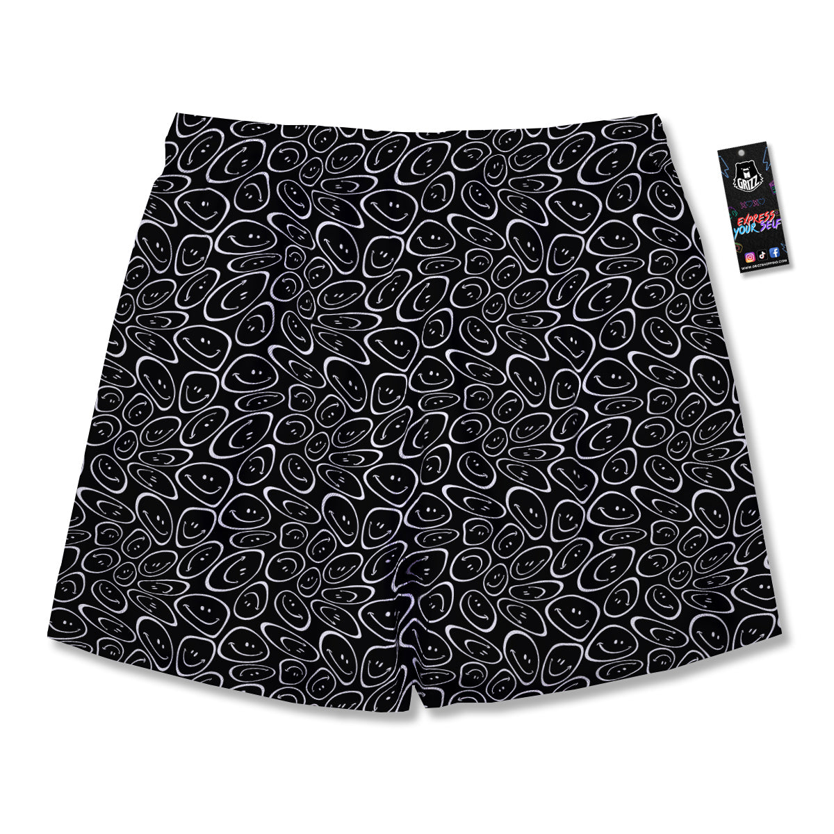 Trippy Psychedelic Dark Print Men's Running Shorts-grizzshop