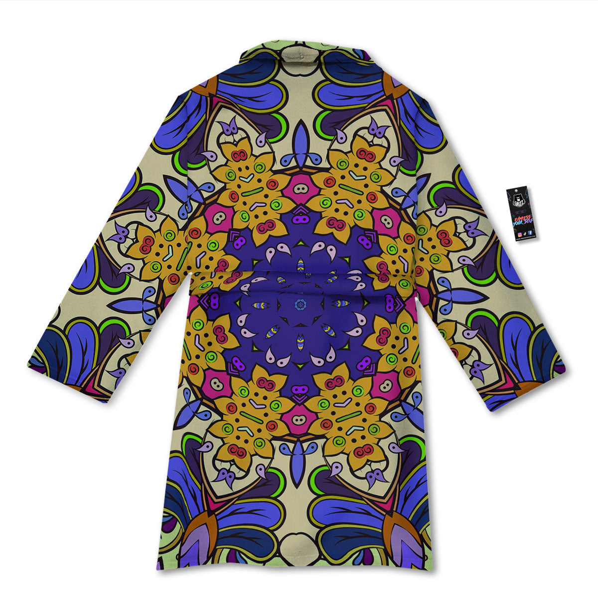 Trippy Psychedelic Ethnic Print Bathrobe-grizzshop