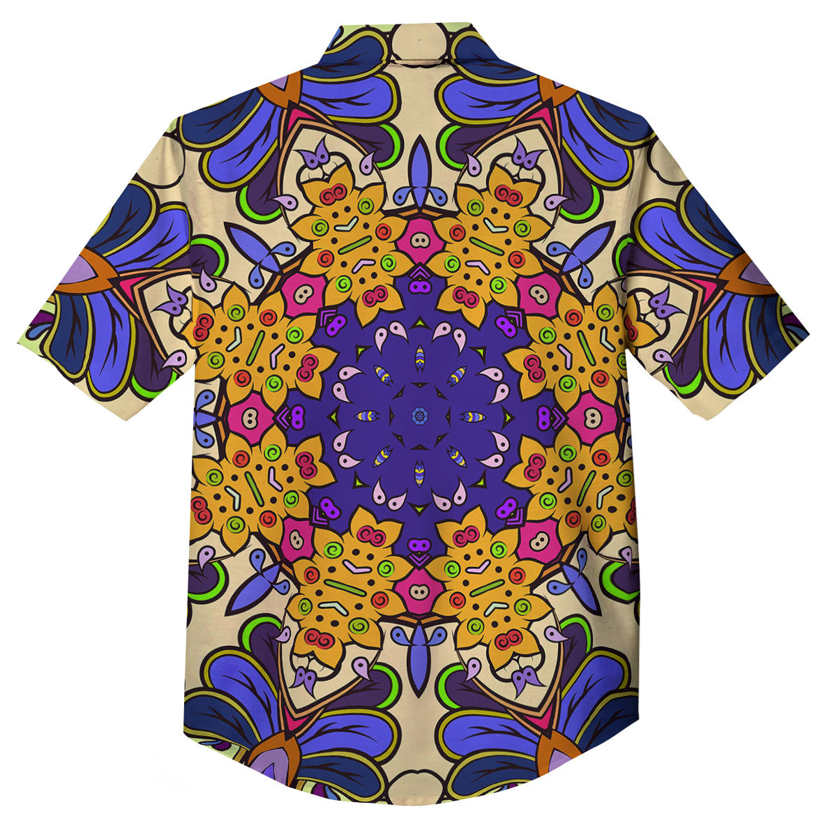 Trippy Psychedelic Ethnic Print Button Up Shirt-grizzshop