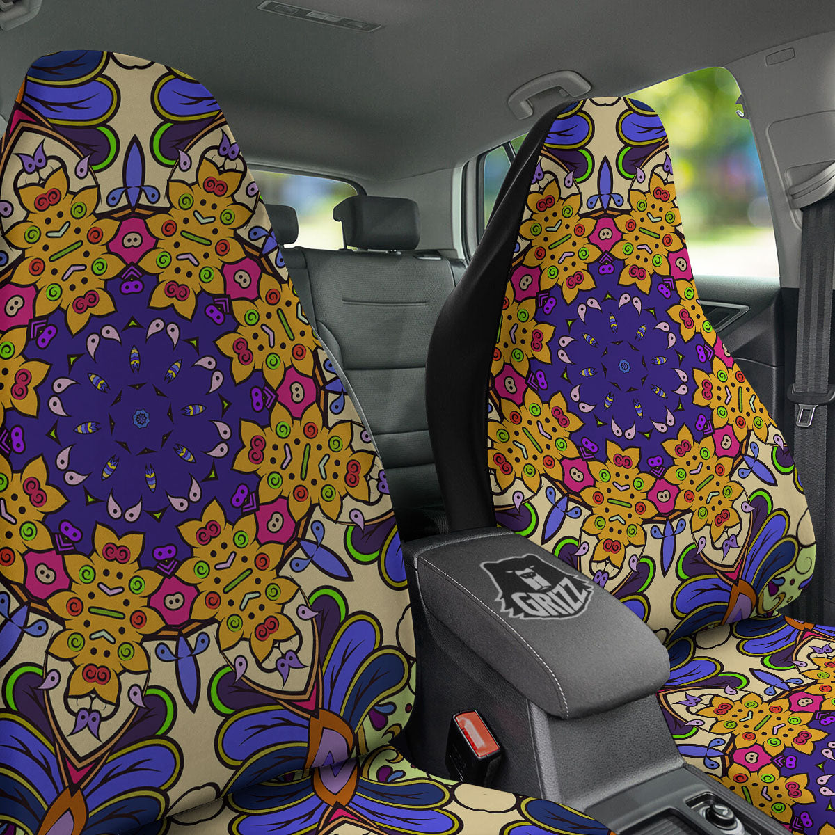 Trippy Psychedelic Ethnic Print Car Seat Covers-grizzshop