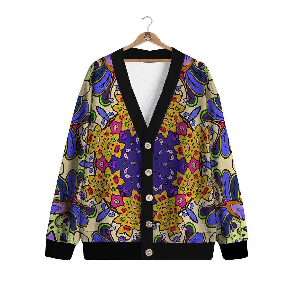 Trippy Psychedelic Ethnic Print Cardigan-grizzshop