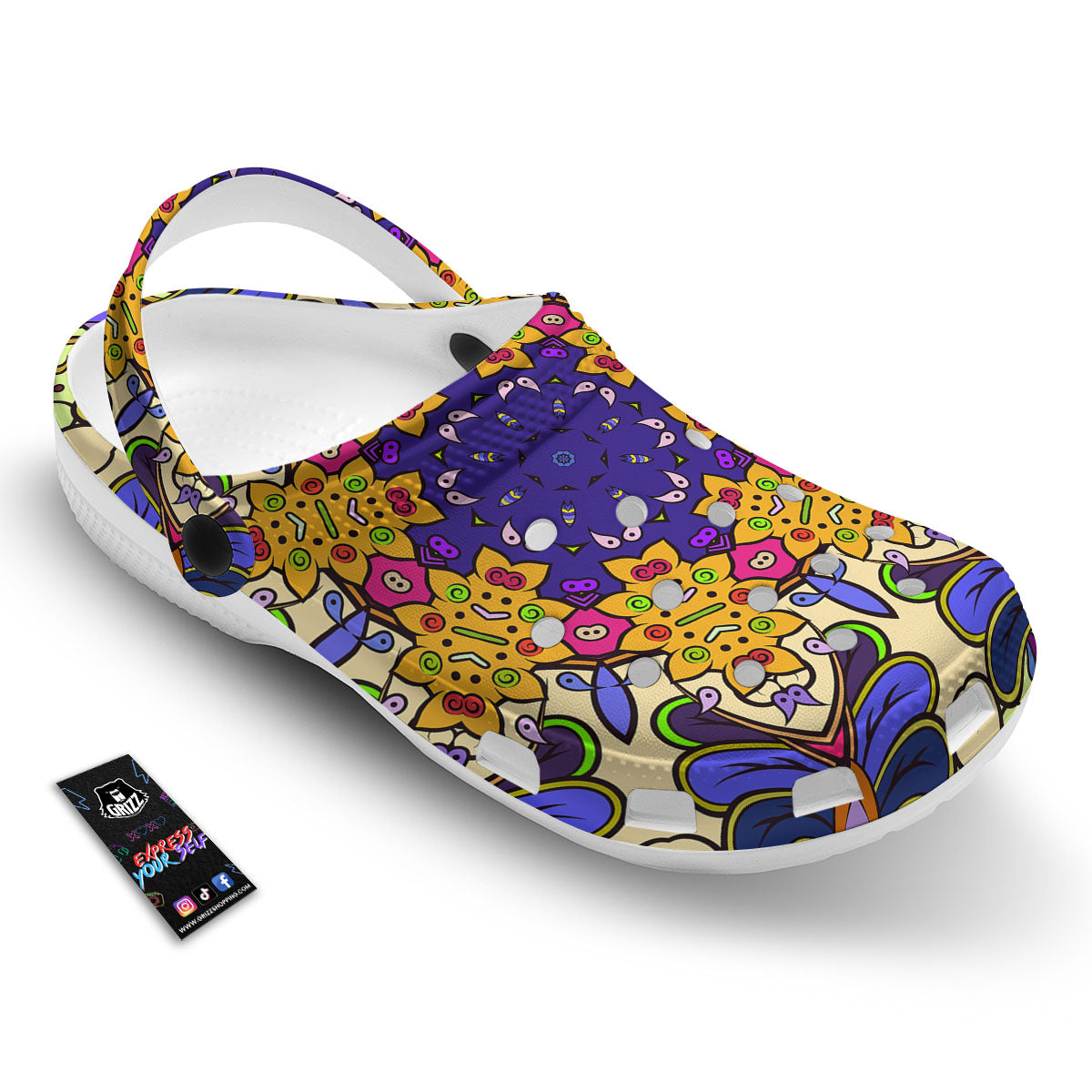 Trippy Psychedelic Ethnic Print Clog-grizzshop