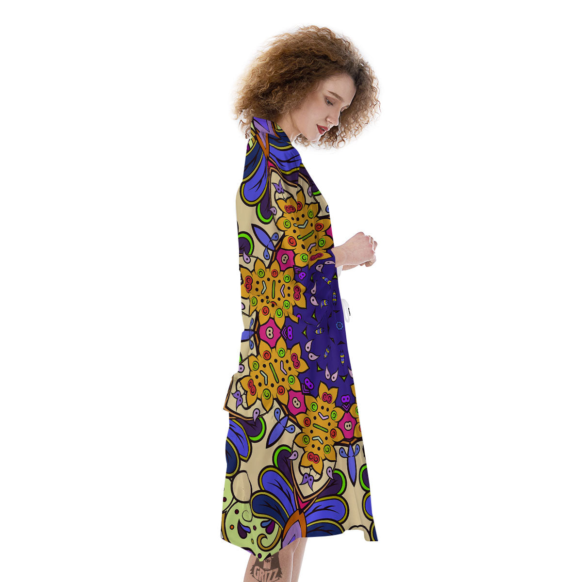Trippy Psychedelic Ethnic Print Kimono-grizzshop