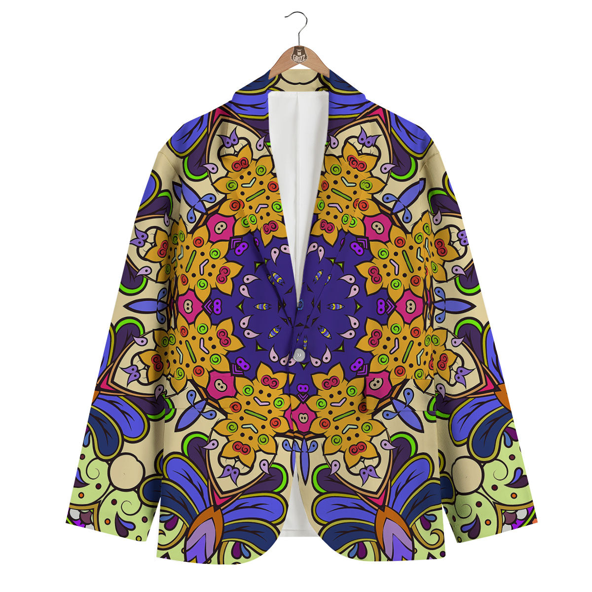 Trippy Psychedelic Ethnic Print Men's Blazer-grizzshop