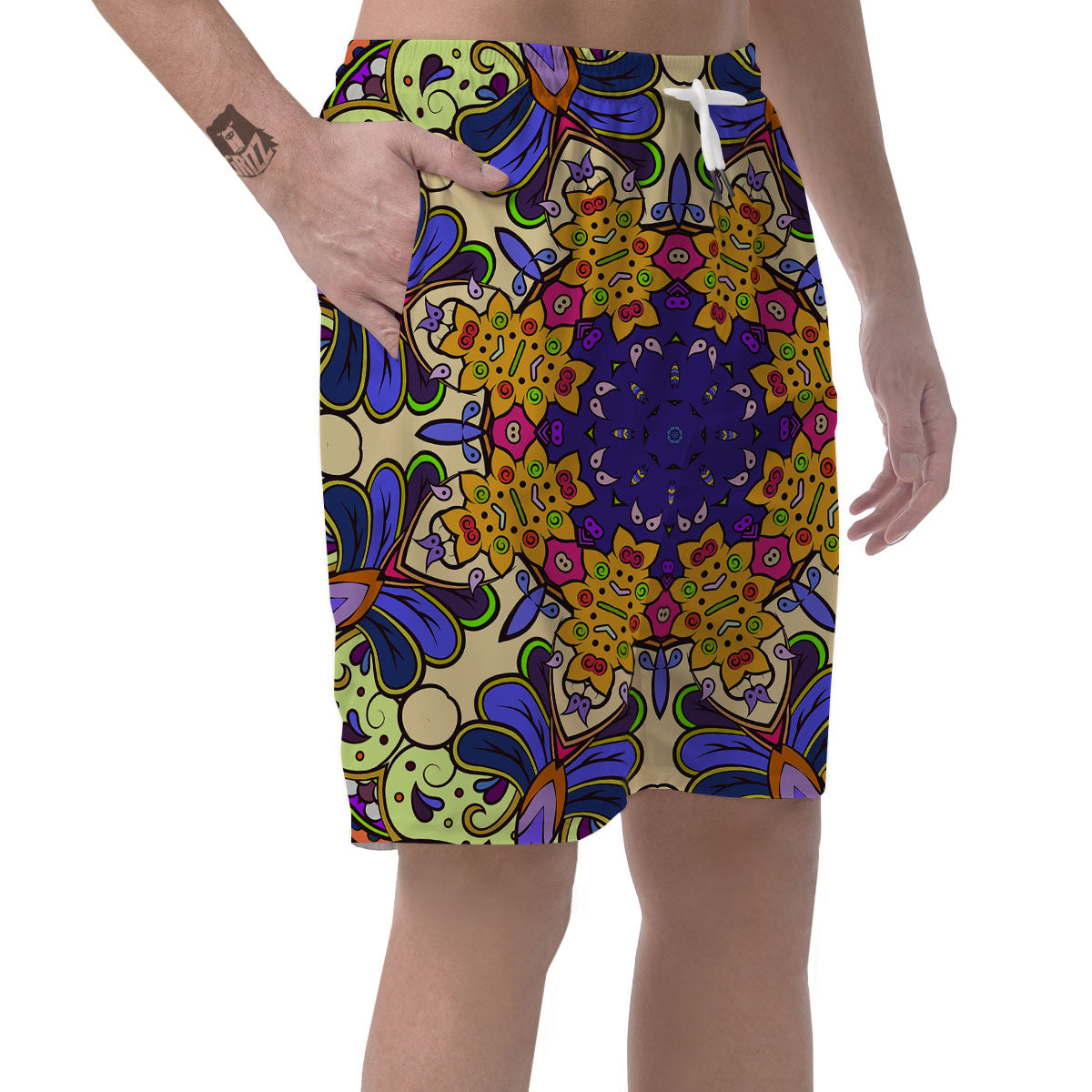 Trippy Psychedelic Ethnic Print Men's Shorts-grizzshop