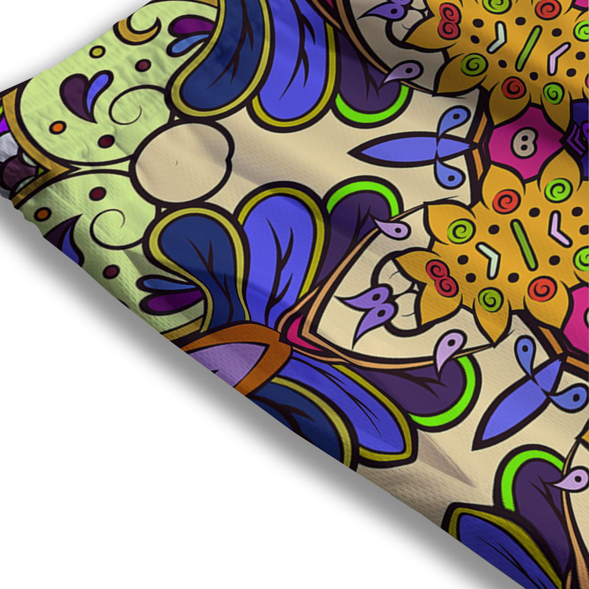 Trippy Psychedelic Ethnic Print Mesh Shorts