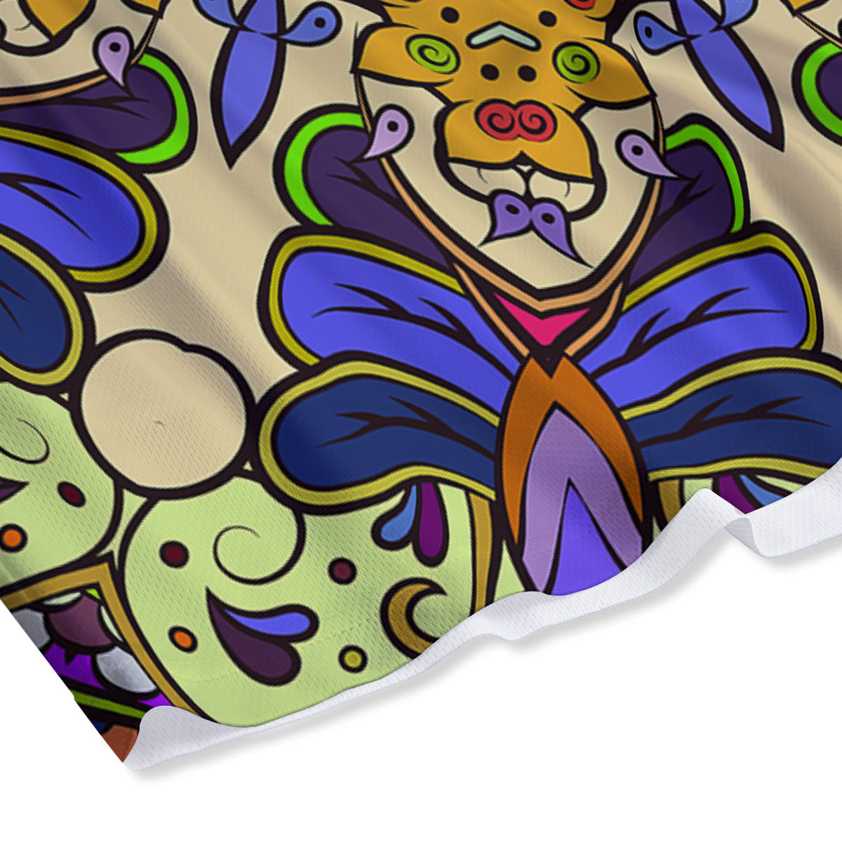 Trippy Psychedelic Ethnic Print Mesh Shorts