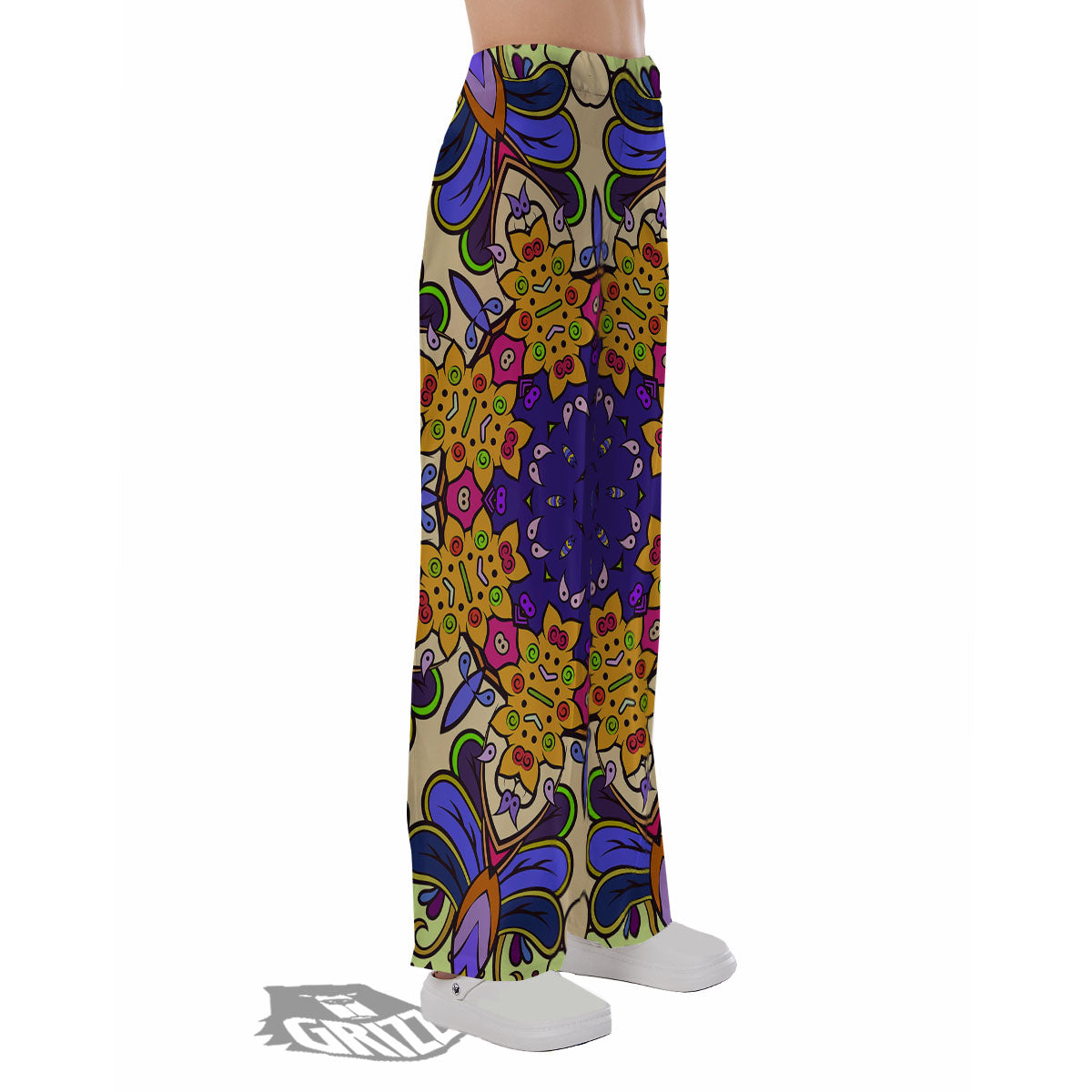 Trippy Psychedelic Ethnic Print Pajama Pants-grizzshop