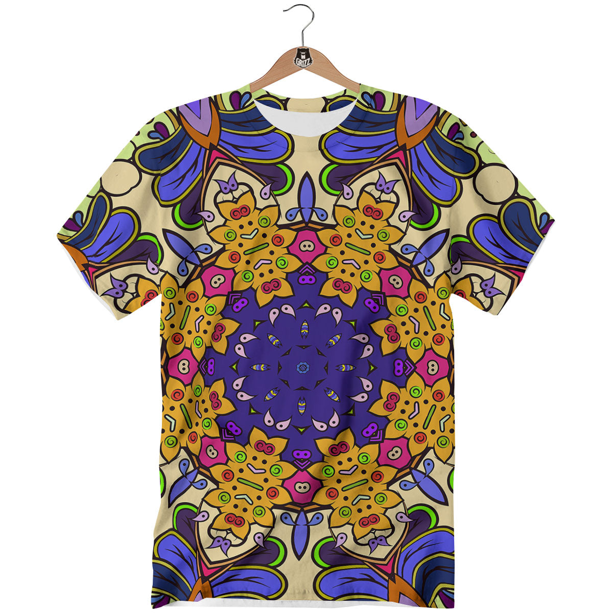 Trippy Psychedelic Ethnic Print T-Shirt-grizzshop
