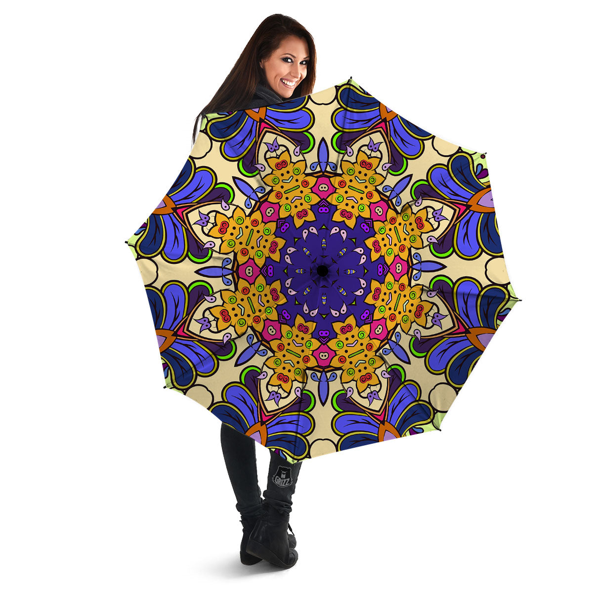 Trippy Psychedelic Ethnic Print Umbrella-grizzshop