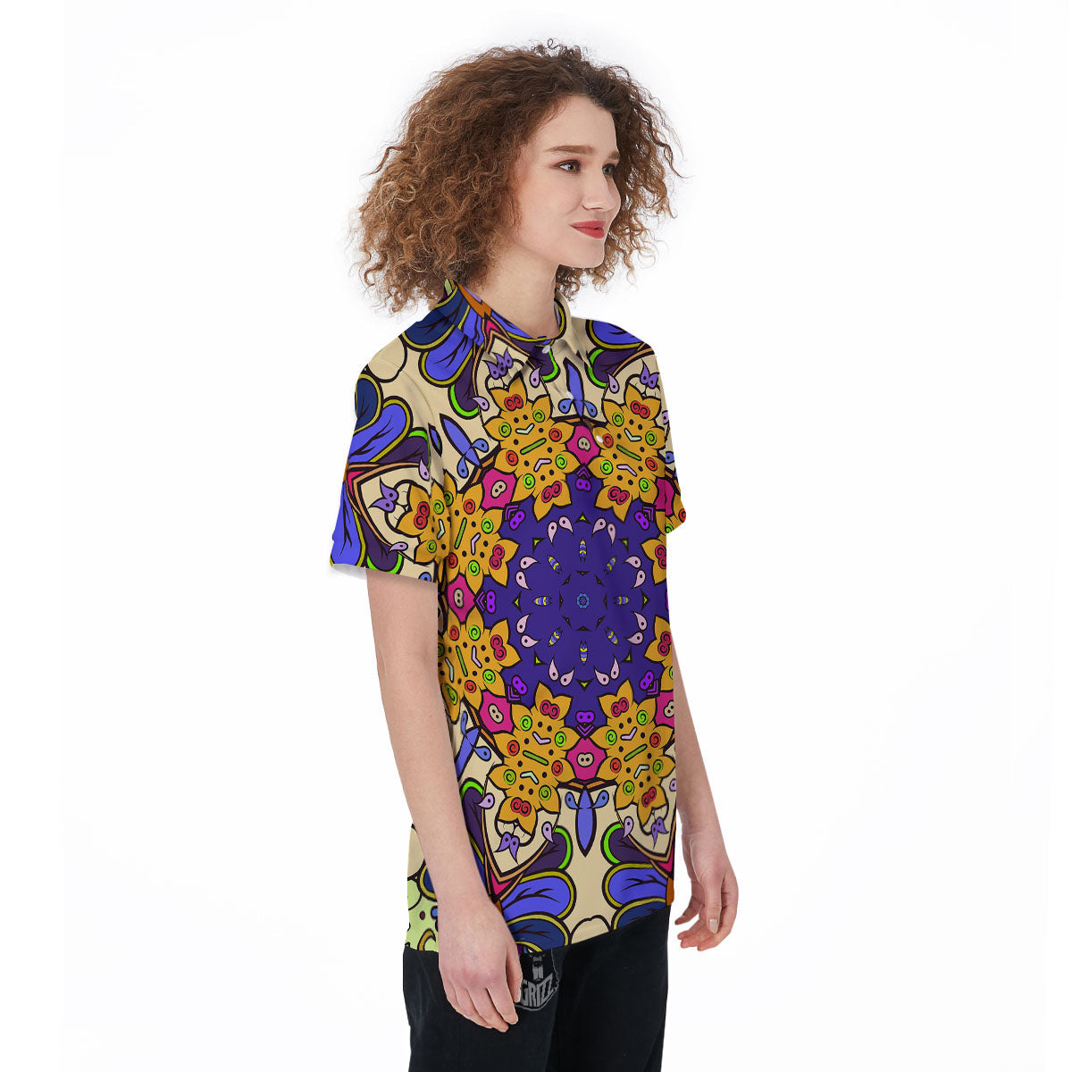 Trippy Psychedelic Ethnic Print Women's Golf Shirts-grizzshop