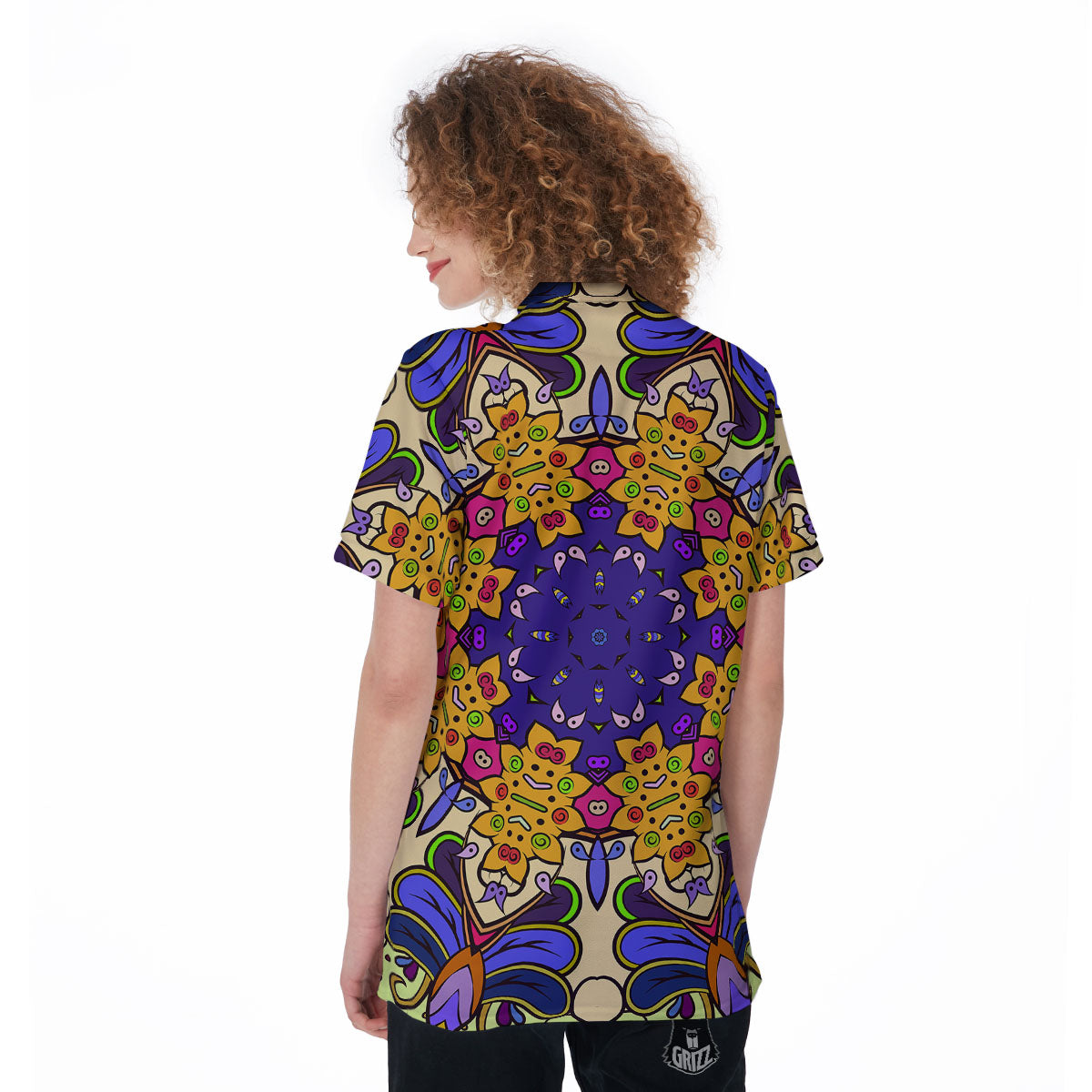 Trippy Psychedelic Ethnic Print Women's Golf Shirts-grizzshop