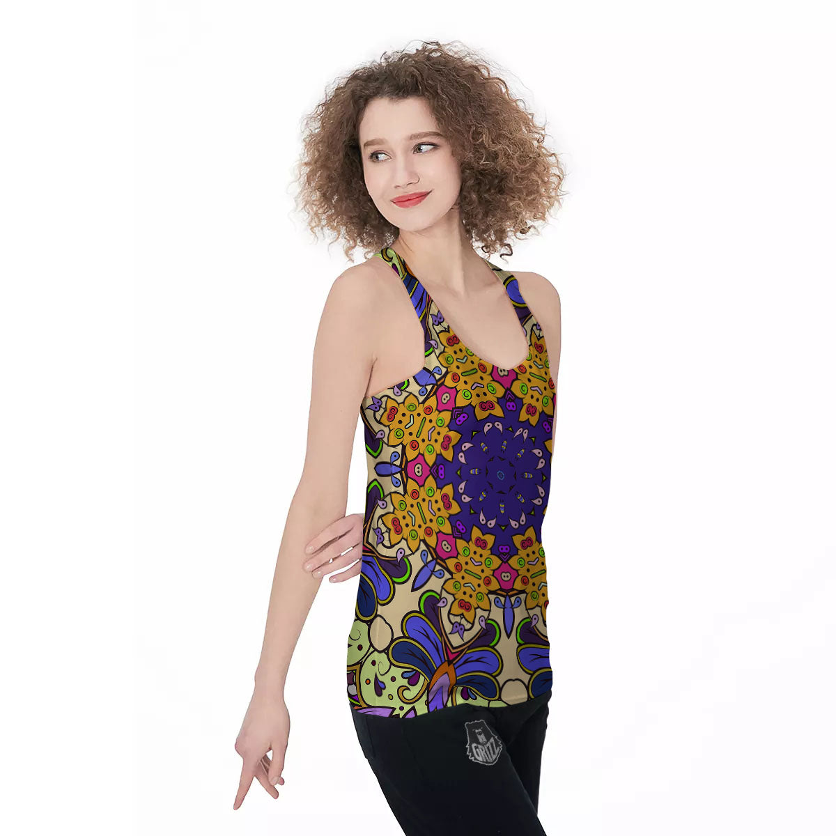 Trippy Psychedelic Ethnic Print Women's Racerback Tank Top-grizzshop