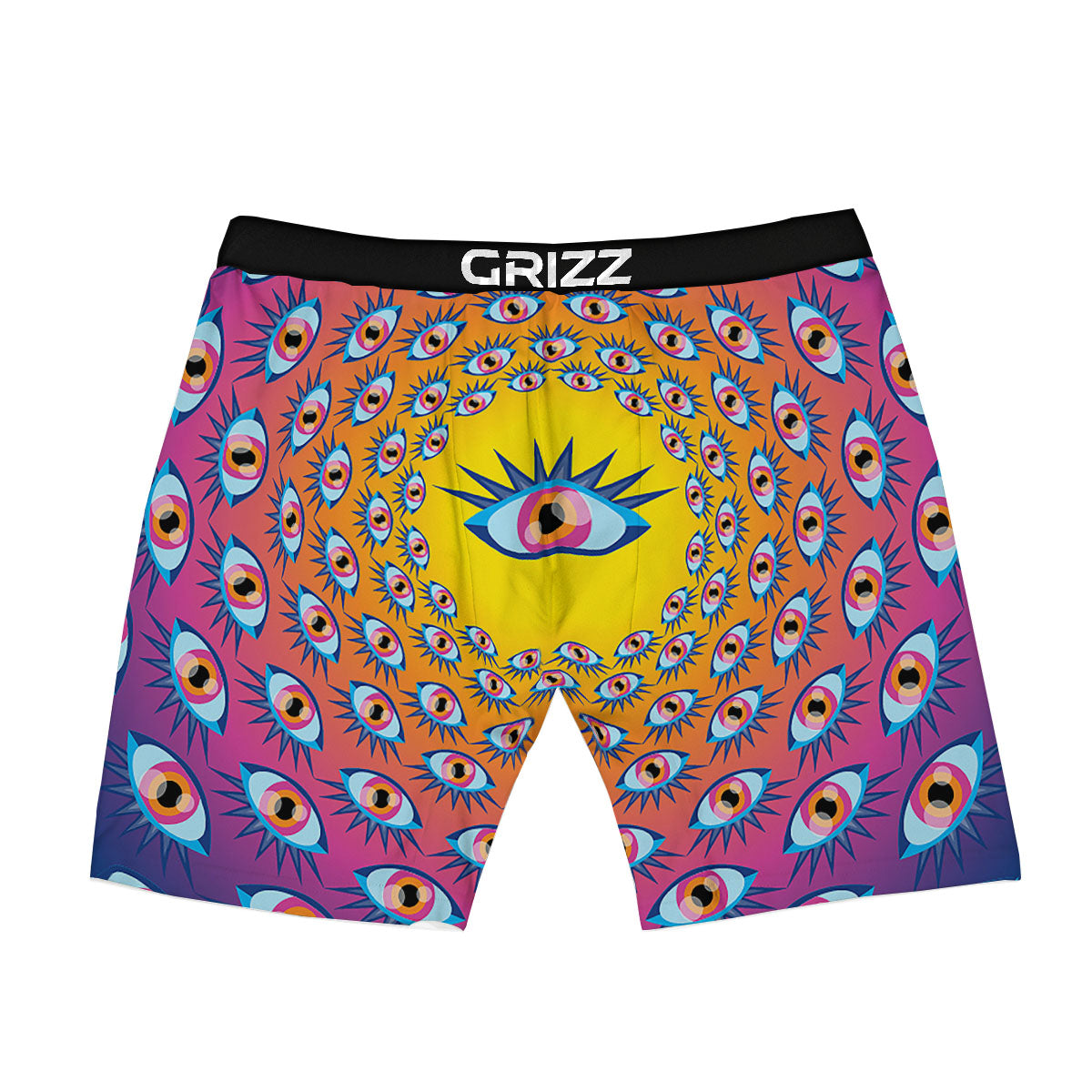 Trippy Psychedelic Eyes Print Boxer Briefs-grizzshop