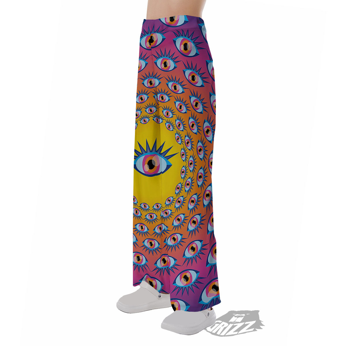 Trippy Psychedelic Eyes Print Pajama Pants-grizzshop