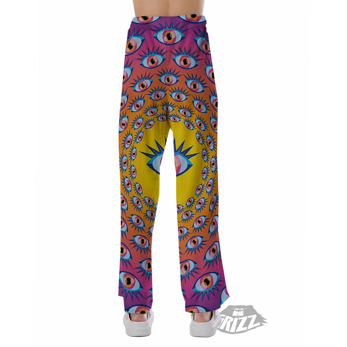 Trippy Psychedelic Eyes Print Pajama Pants-grizzshop