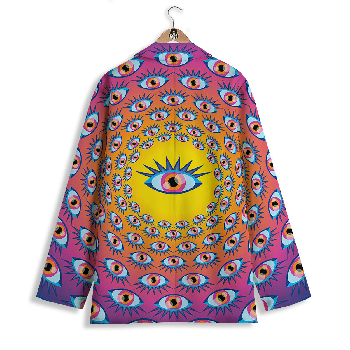 Trippy Psychedelic Eyes Print Women's Blazer-grizzshop