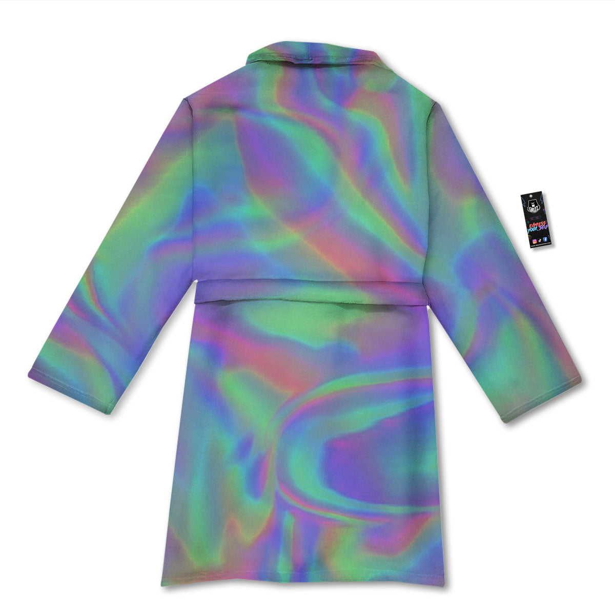 Trippy Psychedelic Holographic Print Bathrobe-grizzshop
