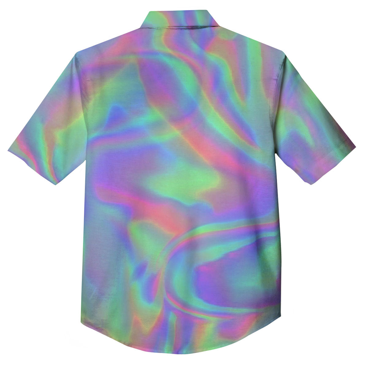 Trippy Psychedelic Holographic Print Button Up Shirt-grizzshop