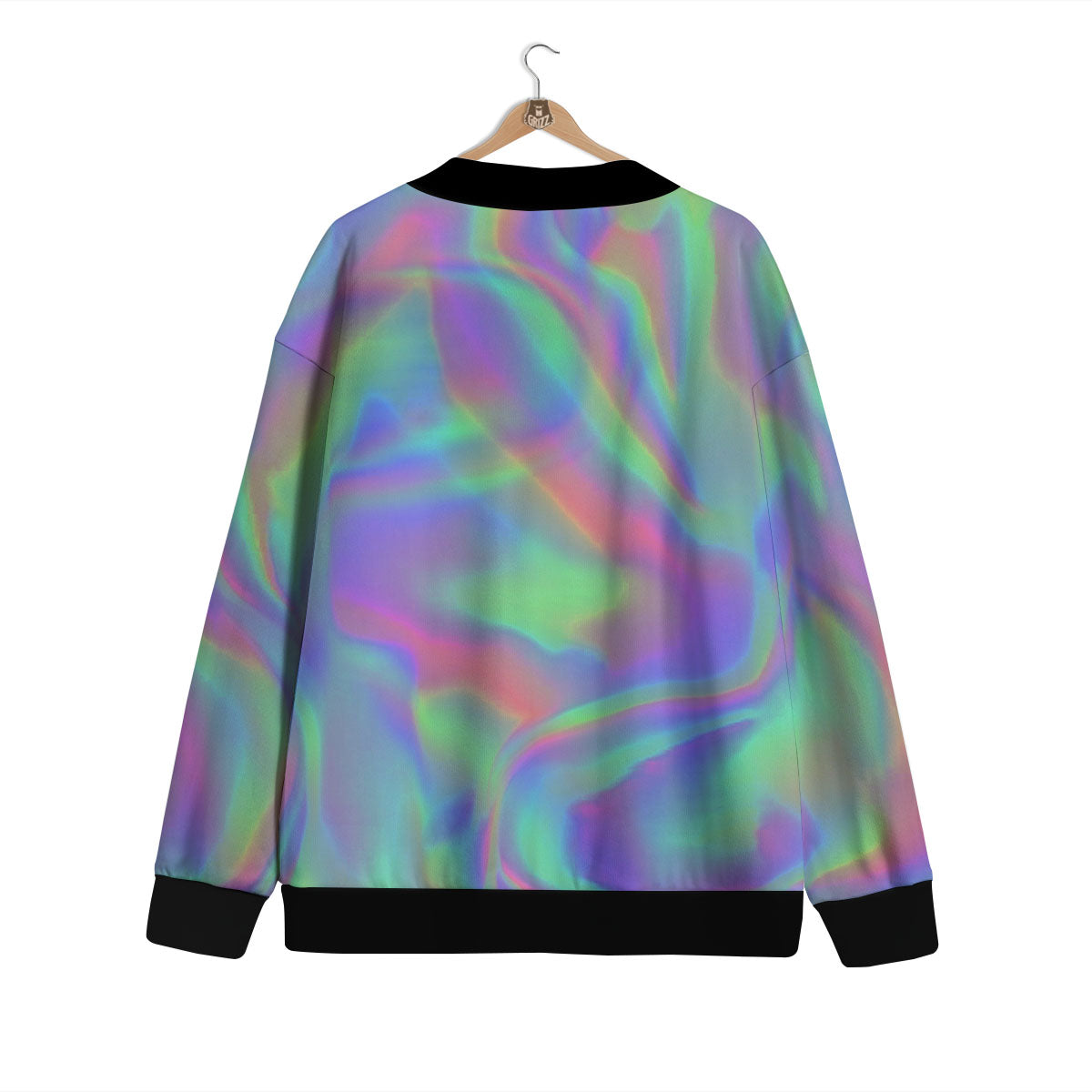 Trippy Psychedelic Holographic Print Cardigan-grizzshop