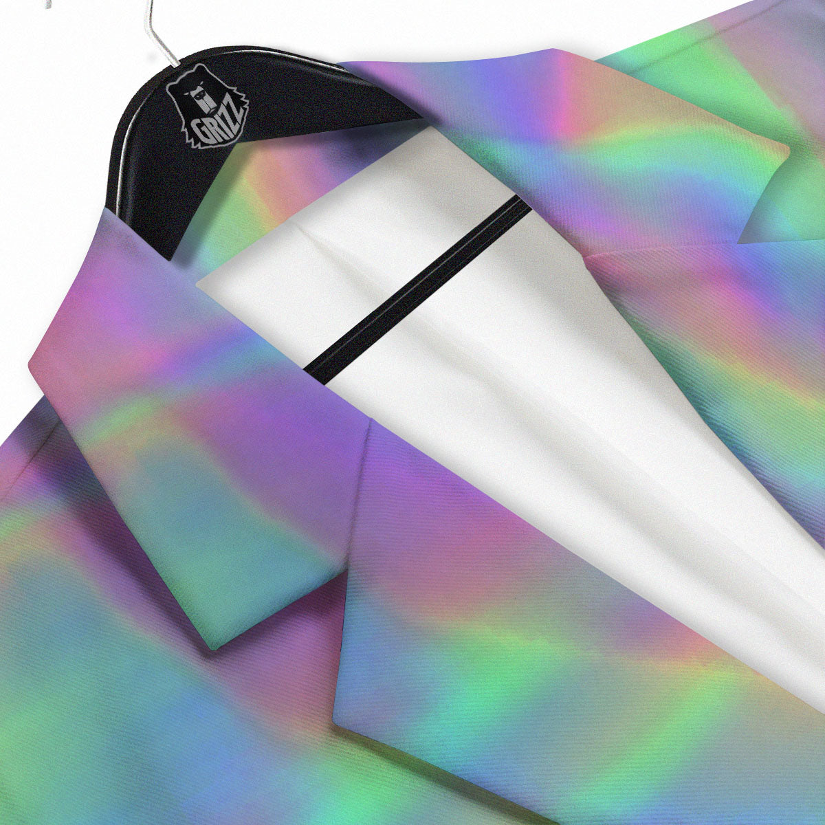 Trippy Psychedelic Holographic Print Men's Sport Coat-grizzshop