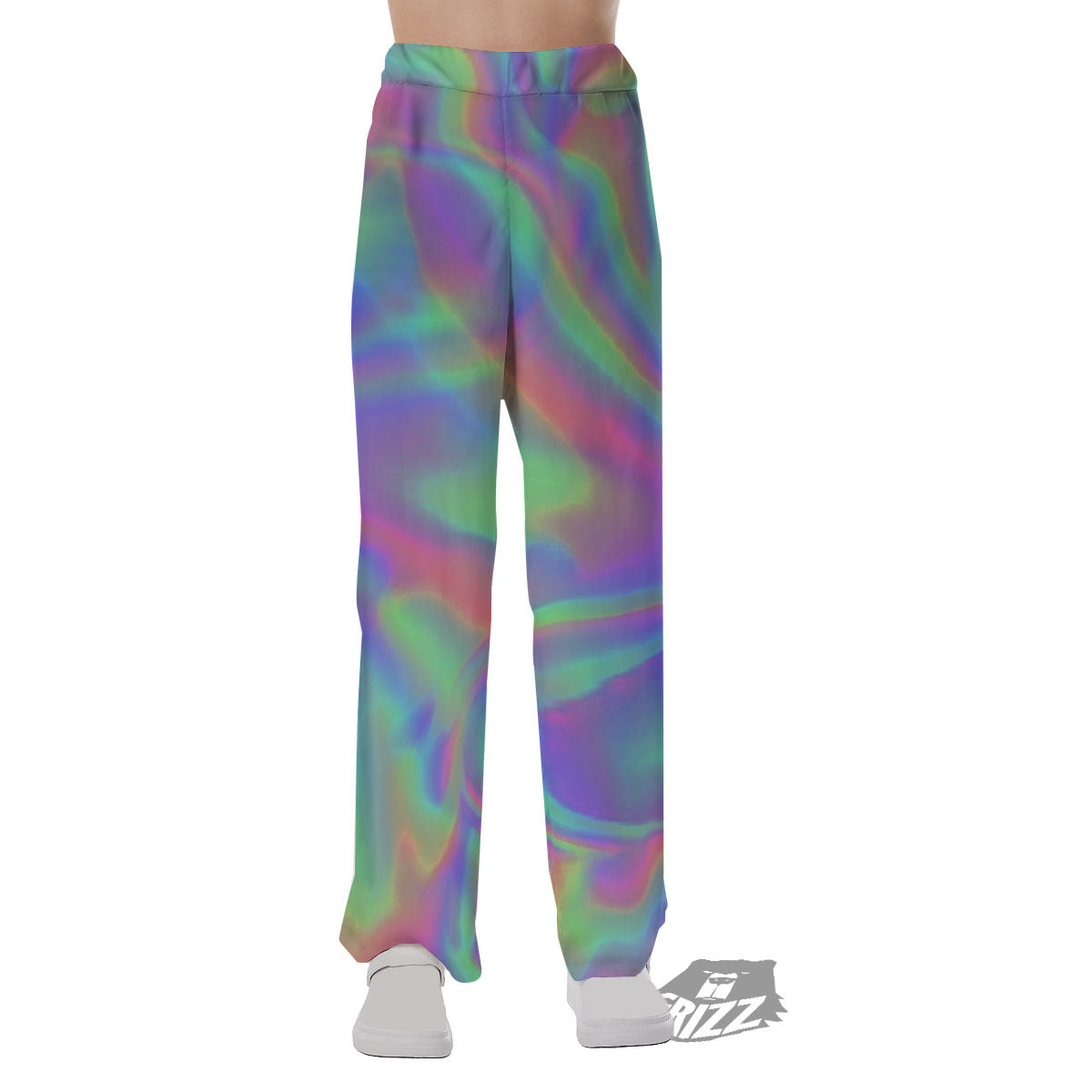 Trippy Psychedelic Holographic Print Pajama Pants-grizzshop
