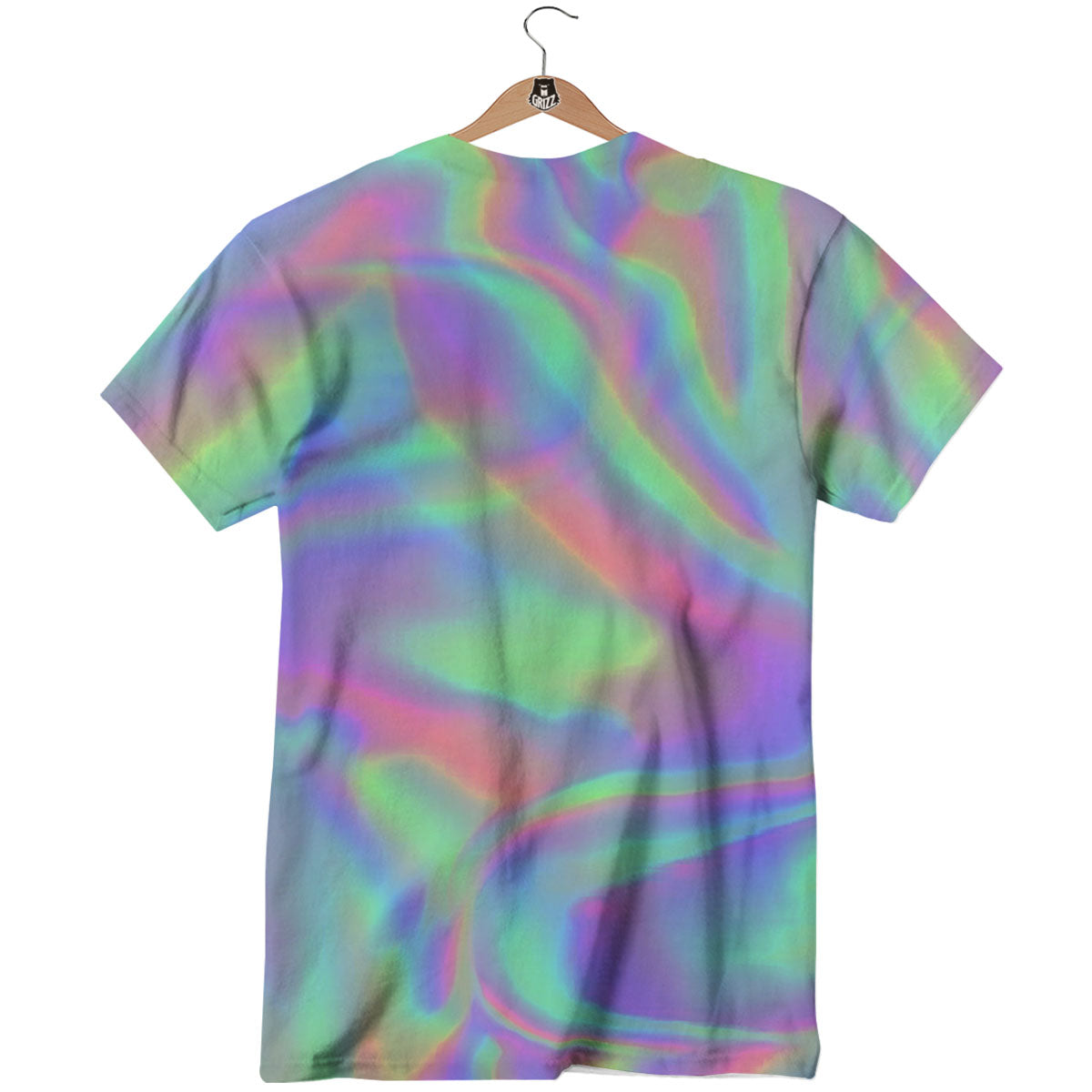 Trippy Psychedelic Holographic Print T-Shirt-grizzshop