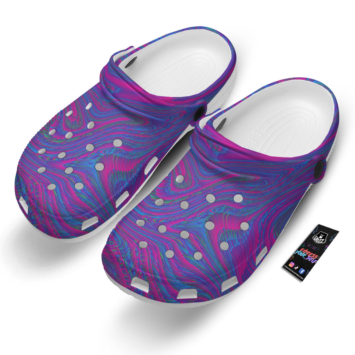 Trippy Psychedelic Purple Print Clog-grizzshop