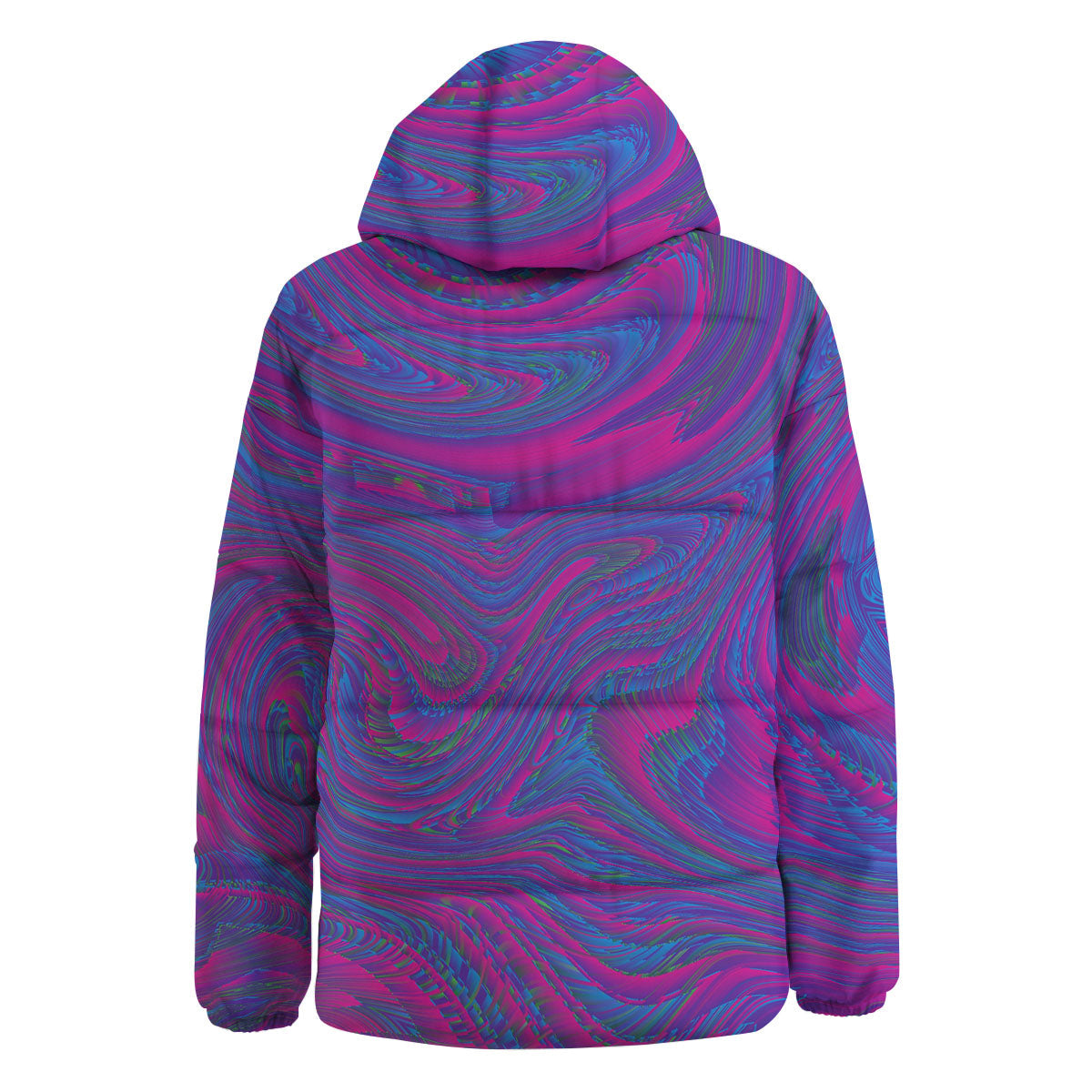 Trippy Psychedelic Purple Print Down Jacket-grizzshop